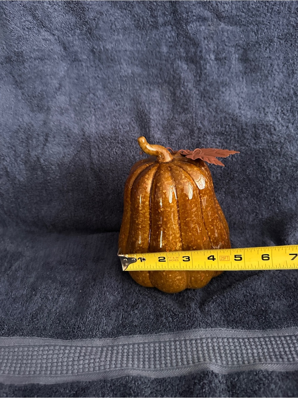 Gold Ceramic Pumpkin Holiday Decor - Picture 3 of 5